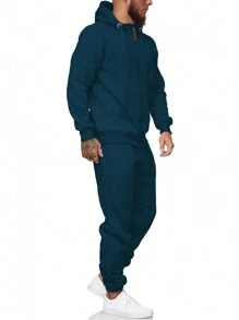 Sweatsuits For Men 2 Piece Sets Men's Tracksuit Set Leisure Suits Sweat Jackets Athletic Jogging Suits Casual Outfits - Dusty Blue - View 2