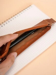 Tempat Pena Notebook Warna Solid Kustom, Bahan PU, 1 Buah, Kantung Pena Elastis, Cocok untuk Musim Kembali ke Sekolah, Dapat Digunakan Kembali - MultiWarna - View 6