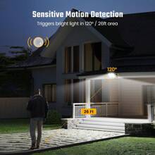 2 Pack 113 Bright LEDs Solar Outdoor Lights,7000K Cool White Lights With Motion Sensor, Solar Flood Lights Dusk To Dawn,16ft Extension Cable, IP65 Waterproof Security Lights For Patio Garden Barn Porch - 黑色 - 查看 5
