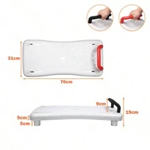 Froadp Deska do wanny z uchwytem 70x31cm Siedzisko do wanny dla seniorów 41-63cm z możliwością regulacji do siedzenia Deska do wanny z tworzywa PP Deska prysznicowa Max.150 kg - Czarne - Zobacz 10