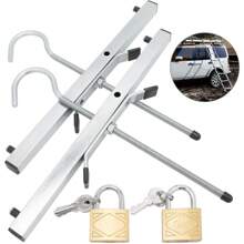2 Pcs Ladder Clamps 43 * 39.5 * 22cm Roof Rack Clamp Lock Universal Ladder Roof Rack Lock Heavy Duty Roof Rack Clamps Lockable Ladders With 2 Free Padlocks Included For Roof Rack - Silver - View 3