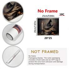 1pc Canvas Wall Art Print, Halloween Witch Poster, Vintage Art Decor Style, Modern Retro Wall Hanging Decor For Living Room, Bedroom, Home Office - Ink On Canvas Interior Artwork Home Decor Halloween Decor Room Decor