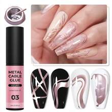 XEIJAYI Nail Art Liner Gel For Edging And Painting, High-Density Metallic Gel, Professional Nail Salon Use - 粉色 - 查看 2