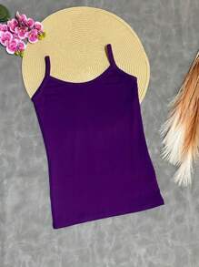 Tank Top For Children's Girls - 紫色 - 查看 2