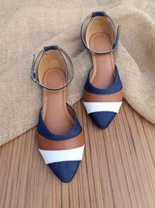 Salome Elegant Pointed Toe 's Flat Shoes 33ao42 Foreign Fashion Promotion - 藏蓝色 - 查看 2