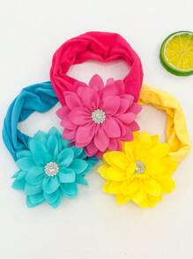 3 件/套 婴儿糖果色 3.5 英寸花朵蝴蝶结头带 适合幼儿 弹性好 柔软宽尼龙头带 适合婴儿 - 頭帶 - 查看 10