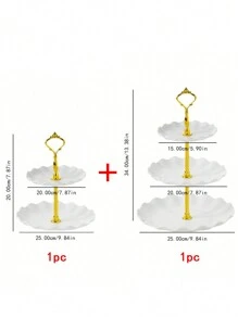 Plastic 3pcs/4pcs Cake Stand (2pcs/3pcs Stand And 1pc Accessory), Multilayer European Style Dessert Tray For Home And Daily Use,Kitchen,Christmas Gift Back To School - Multicolor - View 18