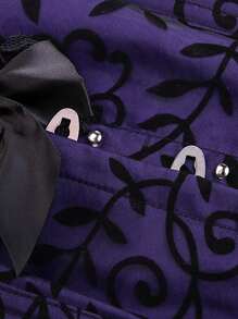 Corsetto intimo con guarnizione in pizzo, modellante in stile vintage da corte, modellatore di forma sexy - Viola - Visualizzare 6