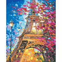 LaoJieYuan 2025 New Style Landscape Flowe Eiffel Tower DIY 11CT Embroidery Cross Stitch Kits Craft Needlework Set Printed Canvas Dropshipping
