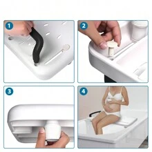 Froadp Deska do wanny z uchwytem 70x31cm Siedzisko do wanny dla seniorów 41-63cm z możliwością regulacji do siedzenia Deska do wanny z tworzywa PP Deska prysznicowa Max.150 kg - Czarne - Zobacz 2