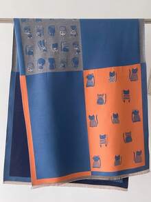 1 szt. Damski modny, ciepły szalik/szal ze sztucznego kaszmiru, odpowiedni do dojazdów do pracy jesienią/zimą - Wielokolorowe - Zobacz 3