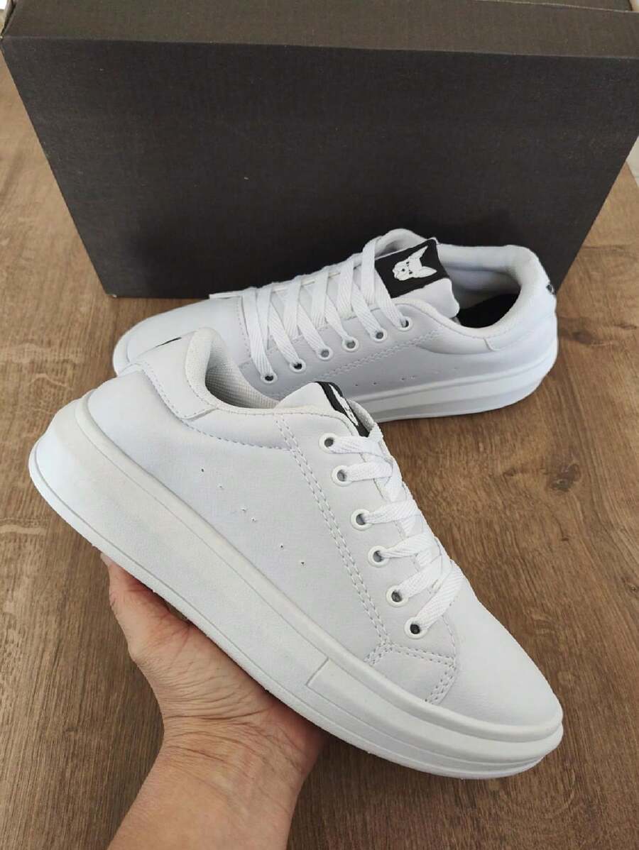 Men's Casual Sneakers Black Sporty Stylish Comfortable Men's Fashion - trắng - Xem 1