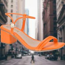 Women Heeled Sandals - 橘色 - 查看 4