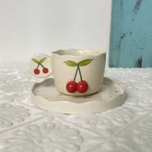 1pc 200ml 3D咖啡杯盘日式Ins浮雕樱花茶杯可爱3D咖啡杯套装下午茶红茶杯适合日常使用 - 彩色 - 查看 7