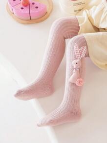 جوارب بنطلون بناتية قطعة واحدة، ملابس سفلية دافئة خفيفة للربيع/الخريف للأطفال الرضع ، سراويل داخلية للأطفال - وردي مغبر - مشاهدة 2