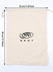 1Pc Bread Bag Linen Bread Bags For Homemade Bread Container Unbleached & Reusable Bread Storage, Natural Large Storage For Artisan Bread