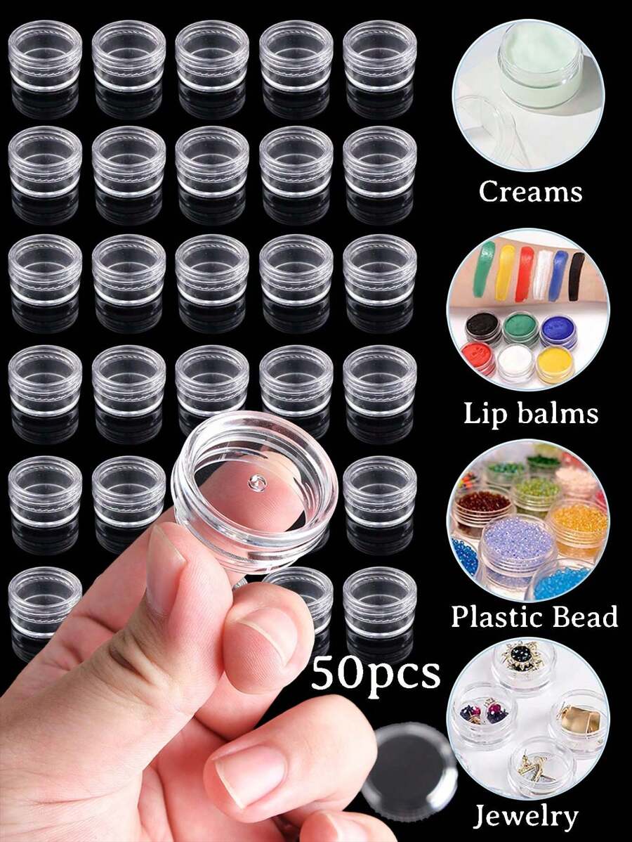 50pcs Round   Pump With Rounded Base Makeup Container 2.5G Set For Cream, Lotion, Emulsion, Living Room Home Bedroom Bathroom House Decor, Travel Stuff, Wedding, Party, Birthday, Gifts For Men Mom Dad Friends, New Years, Accessories, Funny Gift