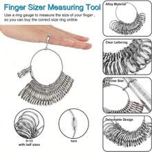 Ring Size Measuring Tool Metal Measuring Ring Group Finger Size Measuring Rod For Making Rings And Jewelry - White - View 5