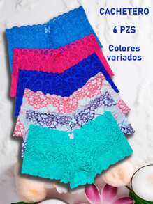 Cacheteros de Encaje con Motivo de Variado - Pack de 6 - Multicolor - Ver 1