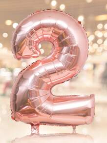 1set Number Shaped Balloon, Rose Gold Plastic Creative Decorative Balloon For Party,Christmas - Rose Gold - View 15