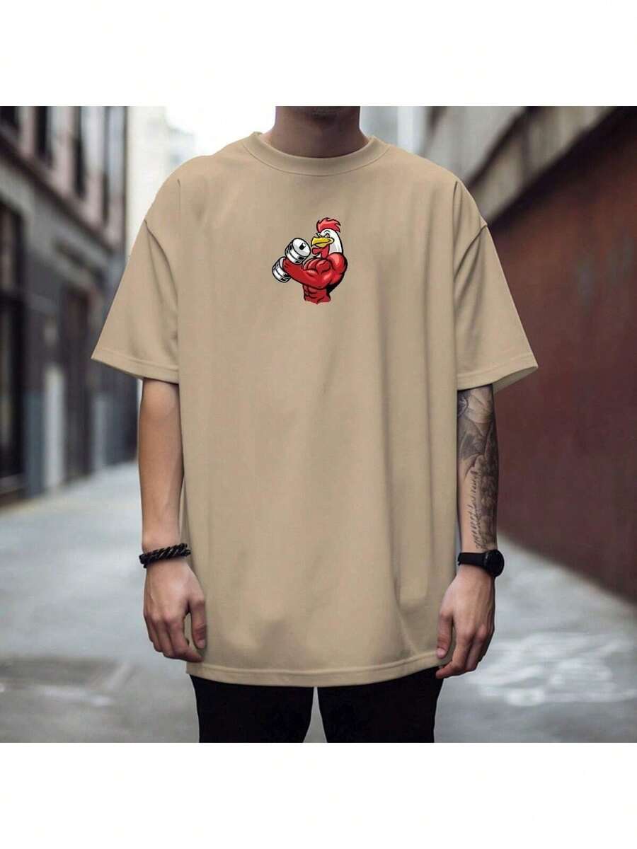 Cotton T-Shirt Rooster Gym Maromba Men's Offer SILPJ1 - 米色 - 查看 1