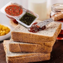 50 piezas Contenedor de condimentos de doble compartimento, caja desechable para salsa, caja para condimentos, taza, caja de plástico para salsa de inmersión, aceite y vinagre, caja para salsa de chile, contenedores para aderezos para ensalada, para fiestas de Navidad, decoraciones navideñas, regalos de Navidad, fiestas de Halloween, decoraciones de Halloween, regalos de Halloween, oferta del - Multicolor - Ver 10