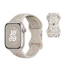Dây đeo thay thế bằng silicon in khóa đôi tương thích với dây đeo đồng hồ Apple Watch 38mm 40mm 41mm 42mm 44mm 45mm 49mm dành cho nữ, tương thích với Apple Watch Series 8/7/6/5/4/3/2/1/SE/Ultra, Phụ kiện dây đeo đồng hồ thể thao in hình dễ thương - 38mm/40mm/41mm - Xem 1