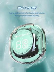 Tai nghe nhét tai không dây trong suốt nhỏ gọn và di động chống ồn, tai nghe âm thanh nổi hiển thị kỹ thuật số phù hợp cho âm nhạc, chơi game, thể thao và chạy bộ - trắng - Xem 9