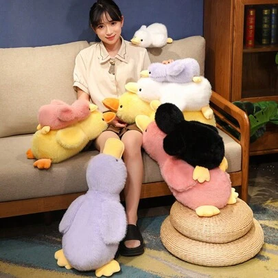 1 con búp bê nhồi bông hình vịt con dễ thương, búp bê nhồi bông hình ngỗng mềm mại, bạn đồng hành khi ngủ, quà tặng ngày lễ cho Giáng sinh, năm mới, sinh nhật trẻ em