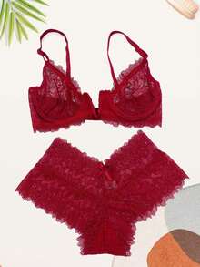 KIT 4 Lace Bra Set Without Padding With Boxer Briefs - 彩色 - 查看 4