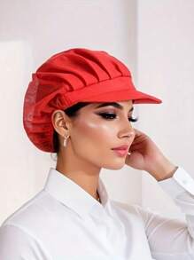 Gorra ajustable de trabajador de fábrica de alimentos, gorro de chef elástico antipolvo, apta para cocina, restaurante, catering, taller y bufé - material de tela, protectora e higiénica para trabajadores