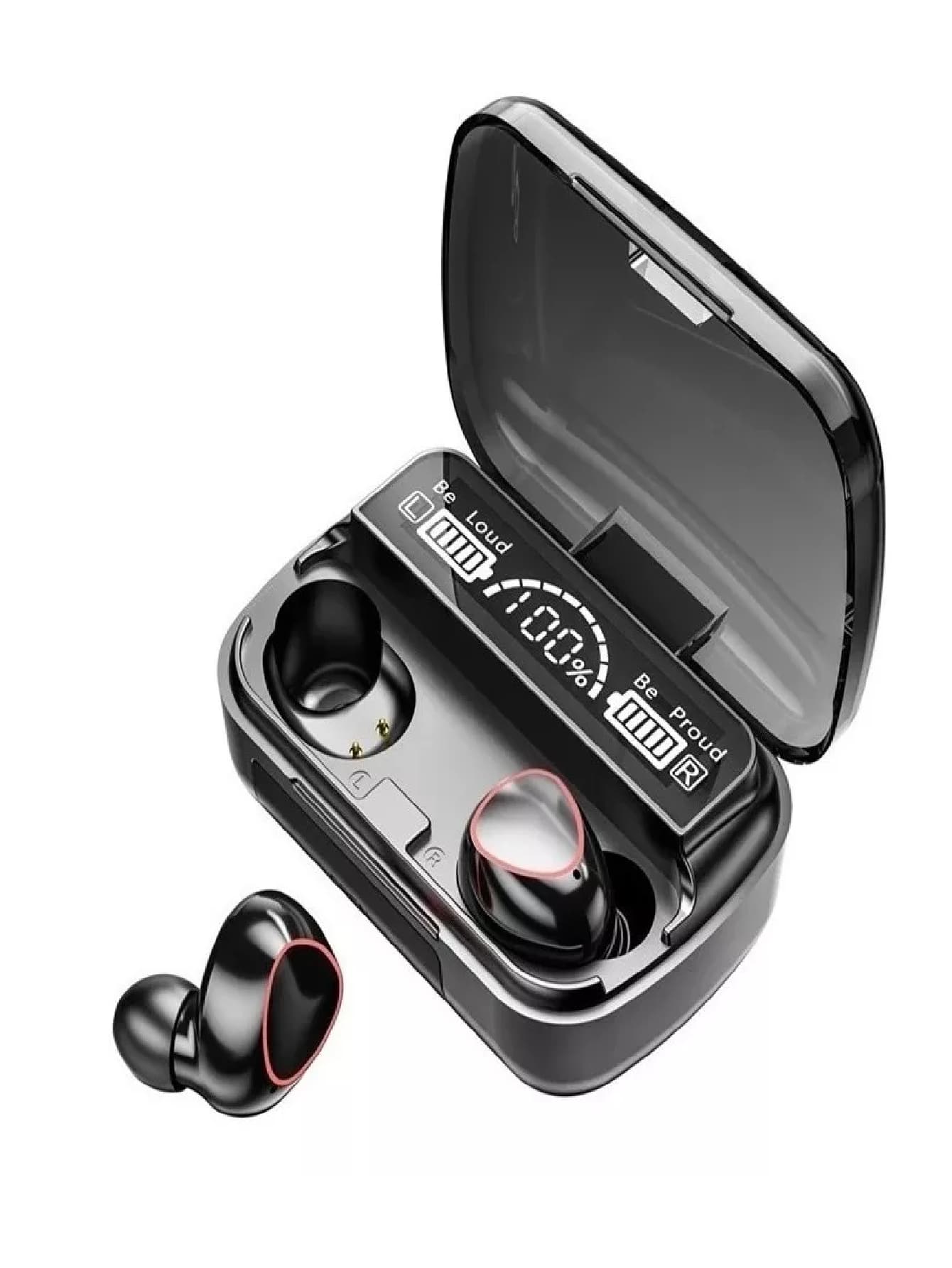 Wireless Bluetooth Headset Black Color TWS Digital With Microphone Compatible Android And Ios - màu đen - Xem 1