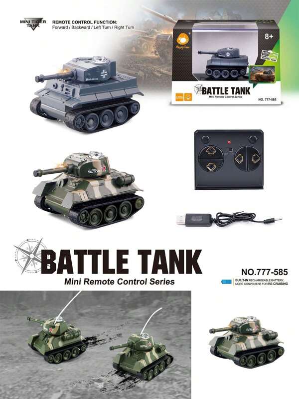 Hobby Ferngesteuerter Mini Panzer Fahrzeug Kampfspielzeug, 2,4G 4-Kanal, Plastik Simulationsspiel für Kinder