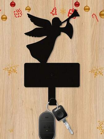 1个节日圣诞金属天使挂钩，方便挂钥匙和皮带，迷人的墙面装饰挂钩，令人愉悦的圣诞装饰品，迷人的场景装饰，欢乐的节日装饰品