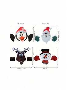 1 pieza Decoración de valla con Papá Noel y renos asomándose, decoración creativa DIY para valla navideña, Navidad