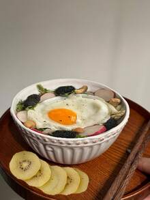 1 件藤边陶瓷碗，适用于餐厅、客厅、咖啡厅、派对 - 水果沙拉、酸奶、面条碗 - 一個藤蔓花邊碗 - 查看 3