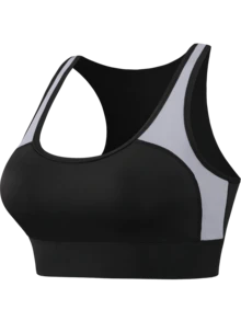 Bộ 3 trang phục thể thao đơn giản cho nữ, áo khoác thoáng khí, quần chạy bộ và áo ngực - màu đen - Xem 9