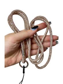 Anti-Lost Cell Phone Lanyard, Shiny Rhinestone Crystal Hanging Lanyard, Accessories - 深灰色 - 查看 5