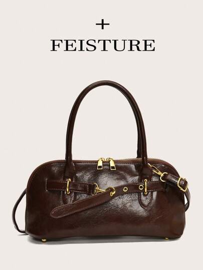 1個 プレーンPUレザーフラップハンドバッグ、ビンテージ調ショルダークロスボディバッグ、女性、レディース、大学生、若手専門家に適しています。仕事、ビジネス、通勤、学校に最適