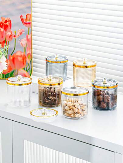 Tarro de azúcar con decoración de perlas acrílicas de 2 piezas/4 piezas, tarro de golosinas, tarro sellado, tarro de azúcar para bodas, cumpleaños, graduaciones y celebraciones de festivales, tarro de azúcar dorado de lujo de 3.9in. Decoración de mesa, herramientas de cocina