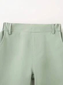 年轻男孩正式绅士装 - 纯色背心、长袖衬衫、长裤套装，适合生日派对、典礼