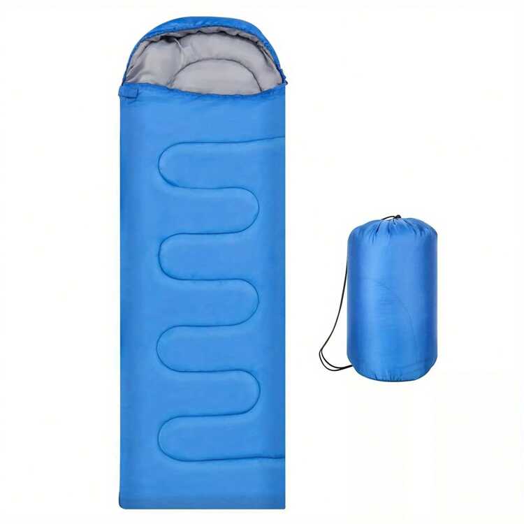 3-4 SEASON SINGLE SLEEPING BAGS CAMPING RECTANGULAR ENVELOPE ZIP UP ADULT - Azul - Añade 1