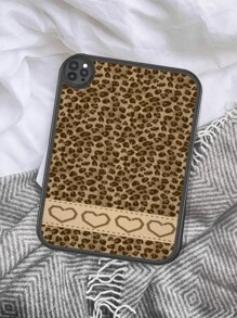 Oryginalny ręcznie malowany wzór w panterkę z nadrukiem w kształcie serca w kształcie geparda, prosty styl etui na tablet, wbudowana 360-stopniowa gruba ochrona antyupadkowa, kompatybilna z iPadem 10. generacji 10.9, przenośna skórzana osłona ochronna na tablet iPad 10.2