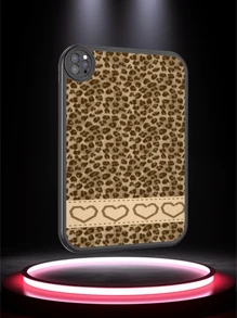 Oryginalny ręcznie malowany wzór w panterkę z nadrukiem w kształcie serca w kształcie geparda, prosty styl etui na tablet, wbudowana 360-stopniowa gruba ochrona antyupadkowa, kompatybilna z iPadem 10. generacji 10.9, przenośna skórzana osłona ochronna na tablet iPad 10.2