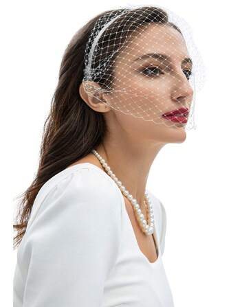 1PC Mesh Veil Headband Retro Black Veil Hair Hoop 1920s Flapper Fascinator Bridal Wedding Tea Party Headwear For Women Girls For Halloween Accessories And Cosplay Party