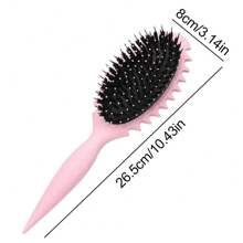 1Pack Curl Defining Brush For Women - Scalp Massaging Soft Bristle Hair Brush For Detangling And Styling - With Air Cushion Comb And Non-Slip Handle - Portable All-Purpose Hair Comb Purple - Multicolor - View 5