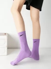 1 Pair / 20 Pairs Of Random One Skim Candy Macaron Colored Socks For Boys And Girls, Suitable For Daily Campus Sports, Fashionable And Versatile, Skin Friendly, Comfortable, Breathable And Odor Proof, Suitable For Men And Women, And Suitable For Couples,Crew Socks