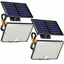2 Pack 113 Bright LEDs Solar Outdoor Lights,7000K Cool White Lights With Motion Sensor, Solar Flood Lights Dusk To Dawn,16ft Extension Cable, IP65 Waterproof Security Lights For Patio Garden Barn Porch - 黑色 - 查看 9
