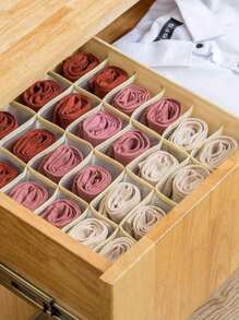 1 pieza Organizador de ropa interior tipo cajón con 24 compartimientos, organizador de almacenamiento de sostenes y calcetines para uso doméstico, decoración del hogar, decoración de dormitorio
