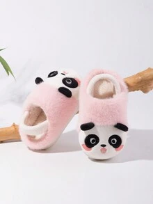Melittdeer 1 par de pantuflas antideslizantes y cálidas con diseño de panda, adecuadas para otoño/invierno, para niños - Rosa - Ver 6